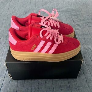 Adidas VL Court Bold Platform Scarlet/Bliss Pink/Gold Metallic Sneakers